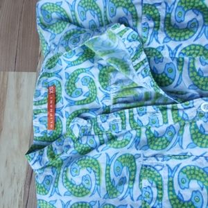 Oliphant shirt in blue, green, white fish print
